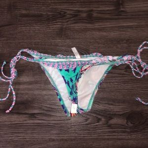 Sofia L Pink Blue Sexy Bikini Bottom w/ side ties